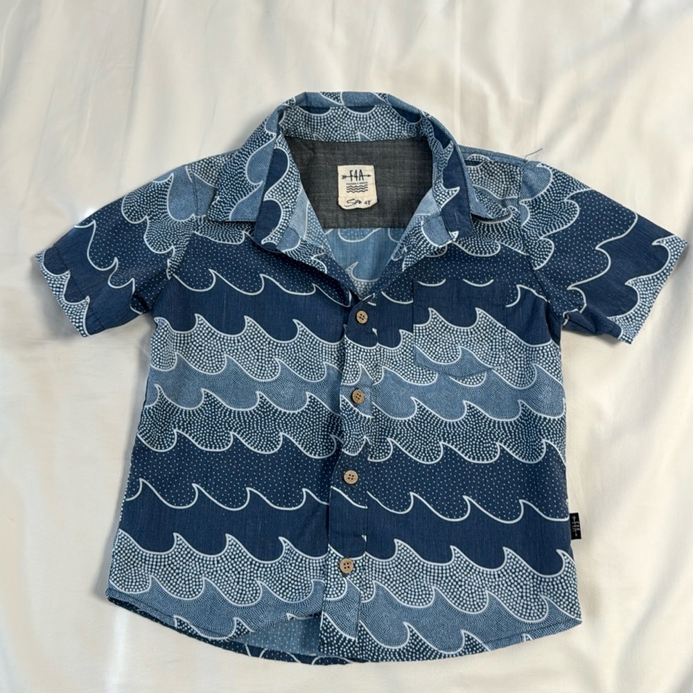 Feather 4 Arrow Boys Aloha Shirt (4T) Blue